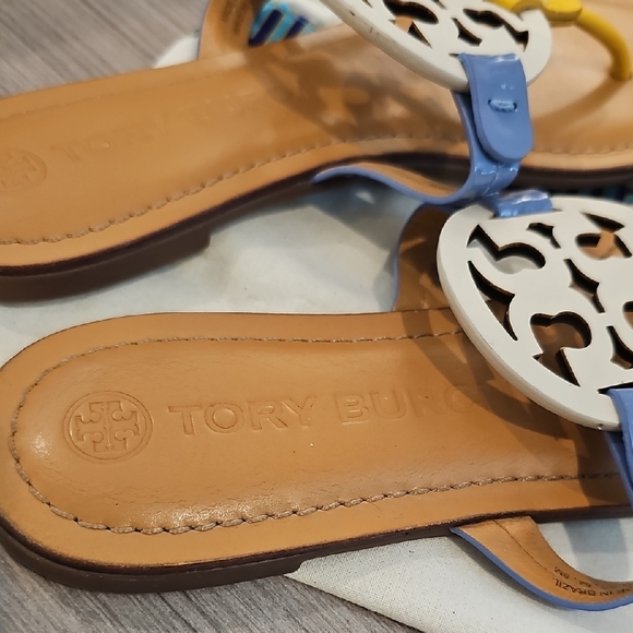 Tory Burch Tan and Yellow Miller Sandals - Picture 2 of 7
